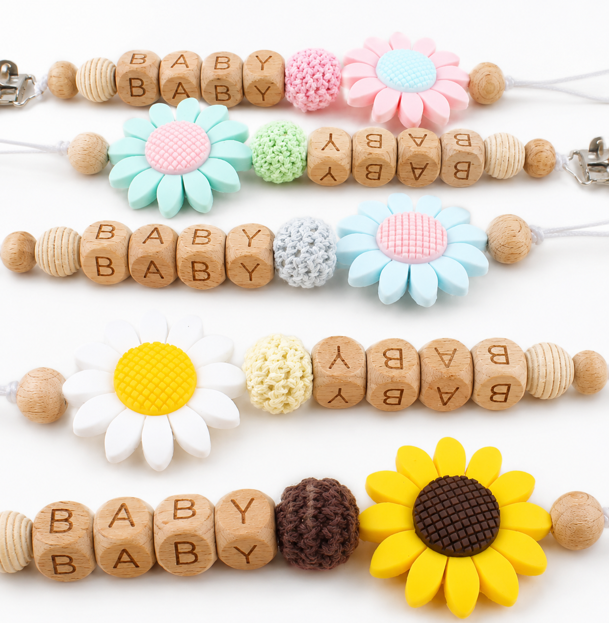 Tiny Petals Pacifier Clip